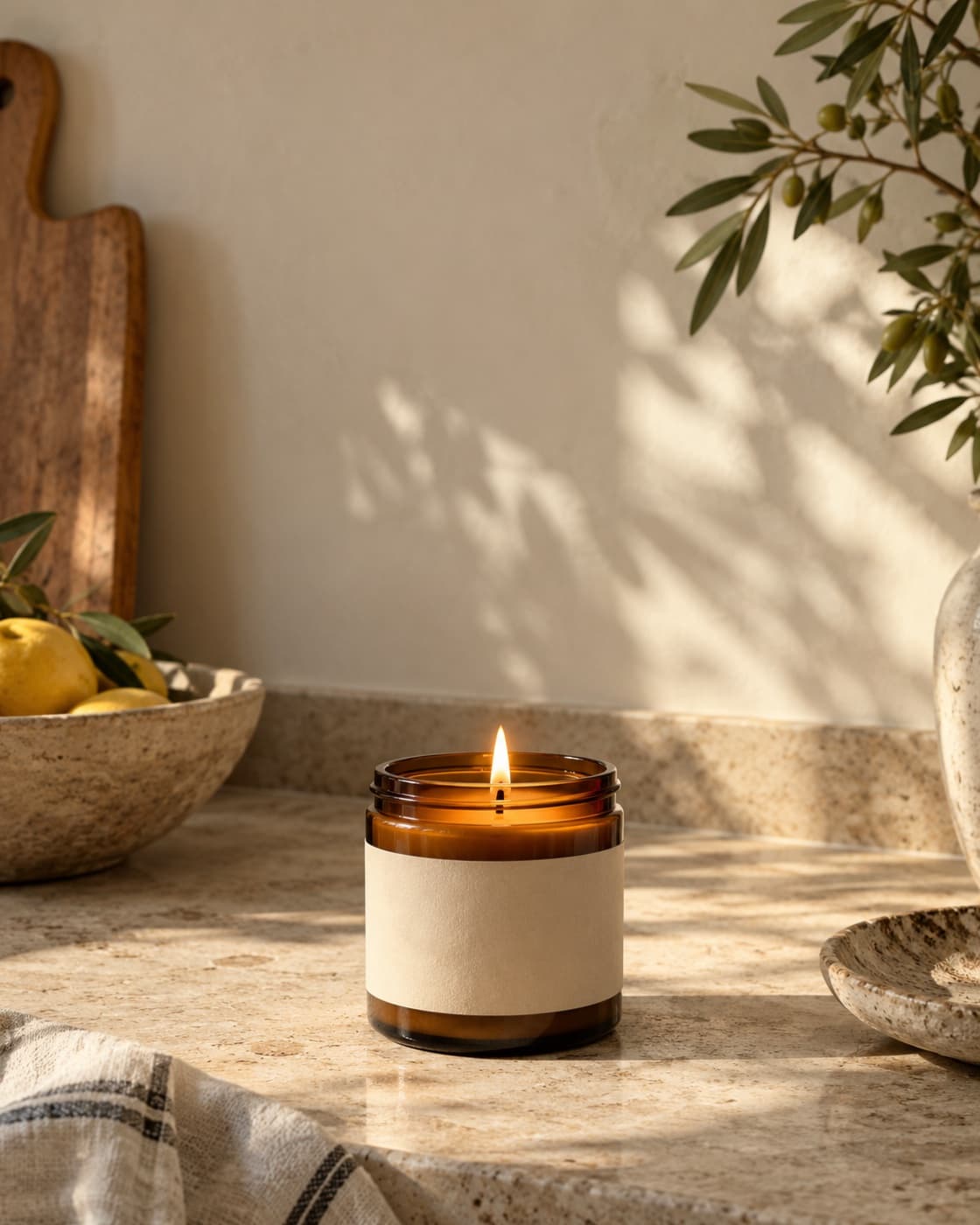Illustrative candle product image for a fictional brand